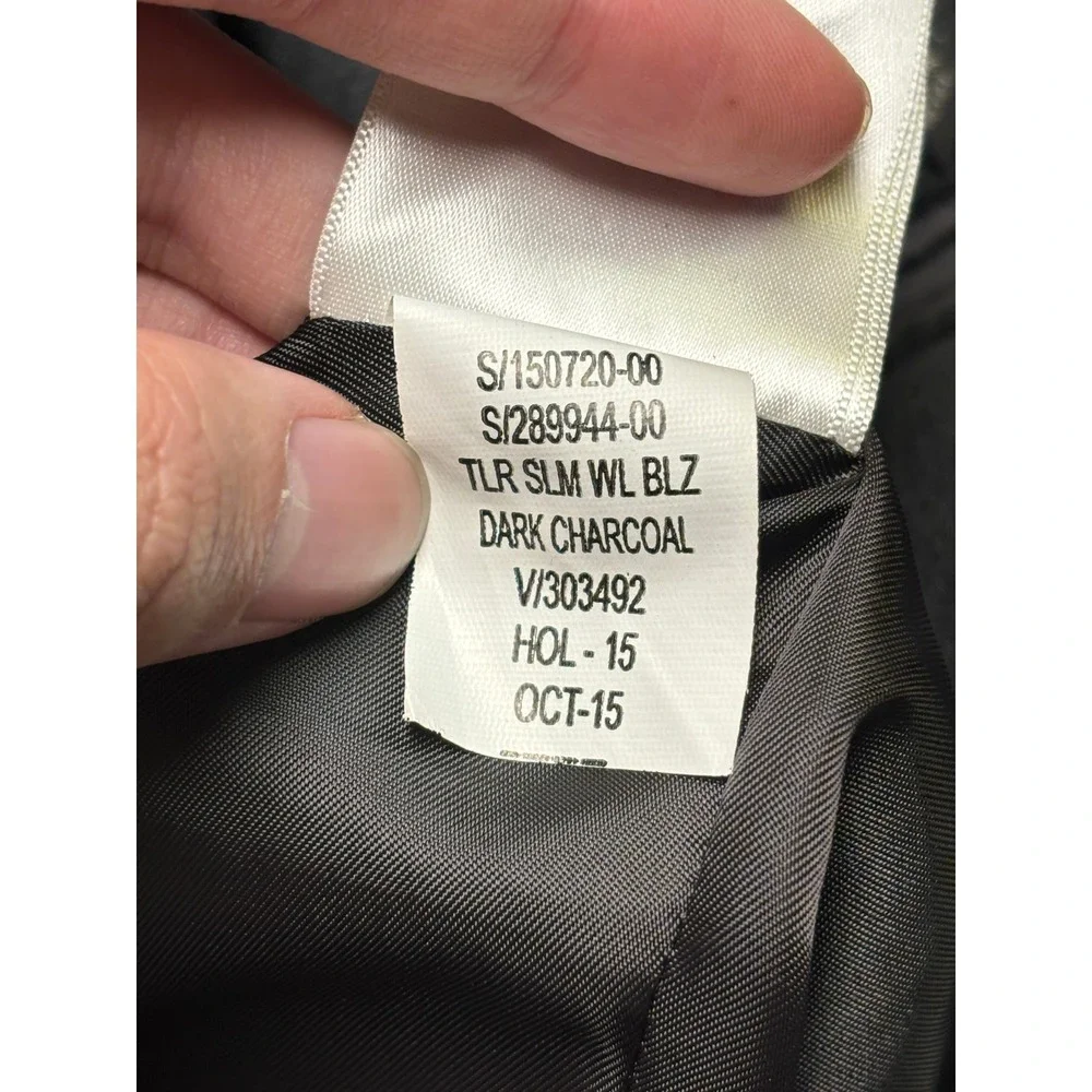 Banana Republic Mens‎ Tailored Slim Fit Suit 42L 34X33 Charcoal Wool Blend 2Pc
